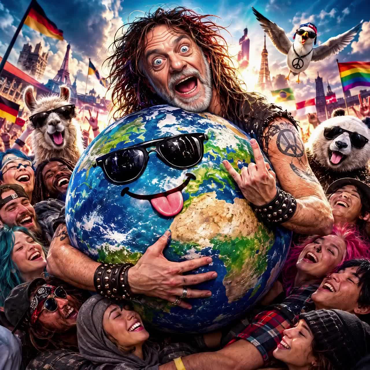HUG THE WORLD — BREAKDOWN THE WALLS! 😂🤘 artwork