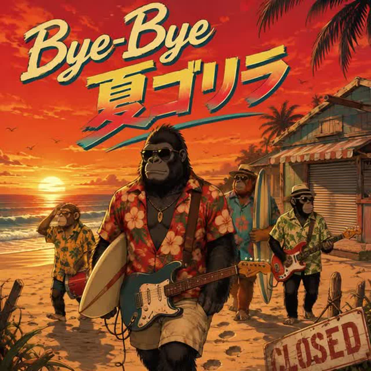 Bye-Bye 夏ゴリラ #rock artwork