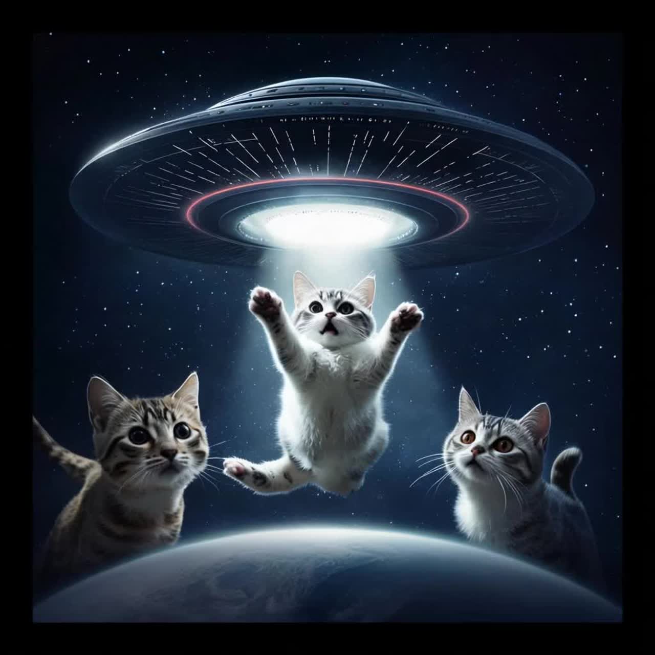 Space Music on the Radio Three Cats 2026 cover art
