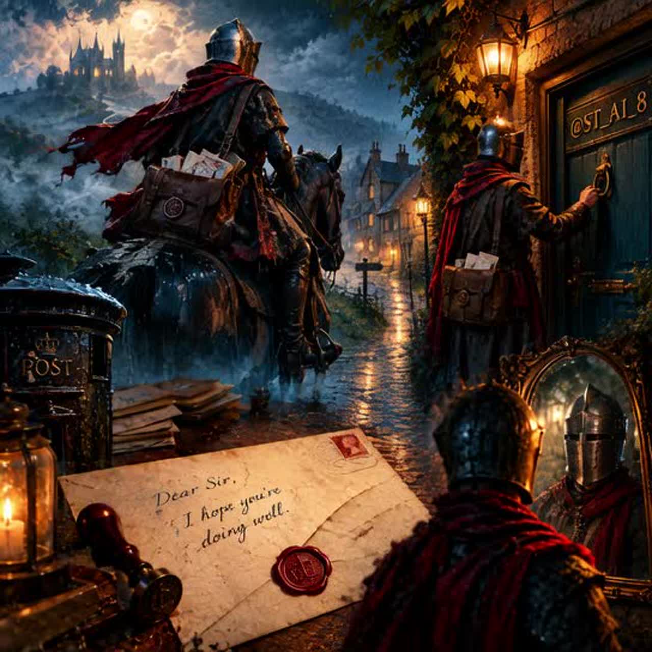 The Mail Knight . / rmx by @st_ai_8 artwork