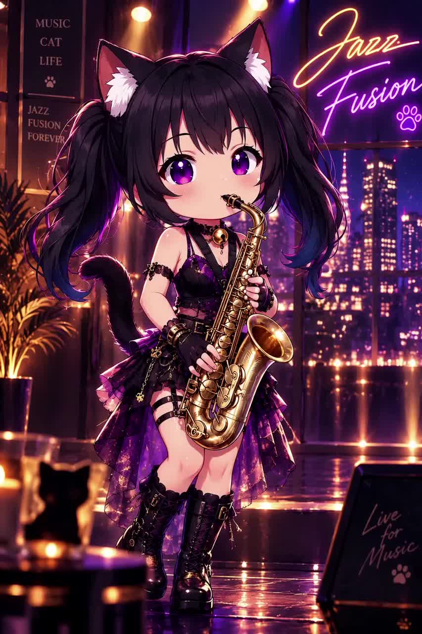 Neon Saxophone Run artwork
